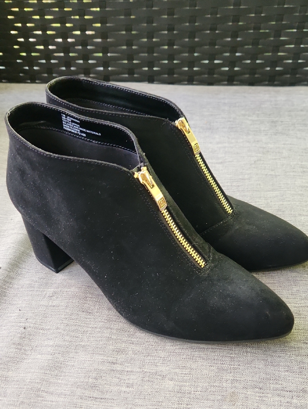 Black Zip Front Women's Ankle Boots